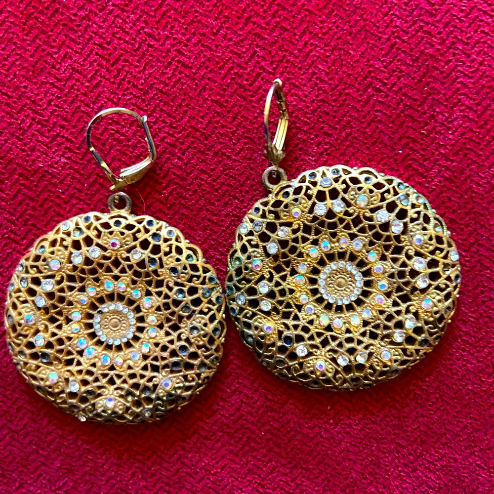 Vintage disk earrings